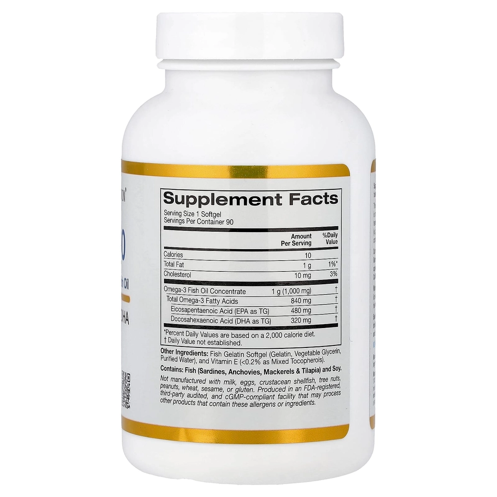California Gold Nutrition Omega 800  90 fish gelatin softgels