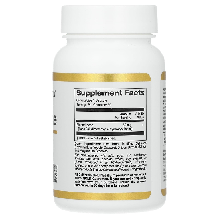 California Gold Nutrition Pterostilbene 50mg 30vegcaps