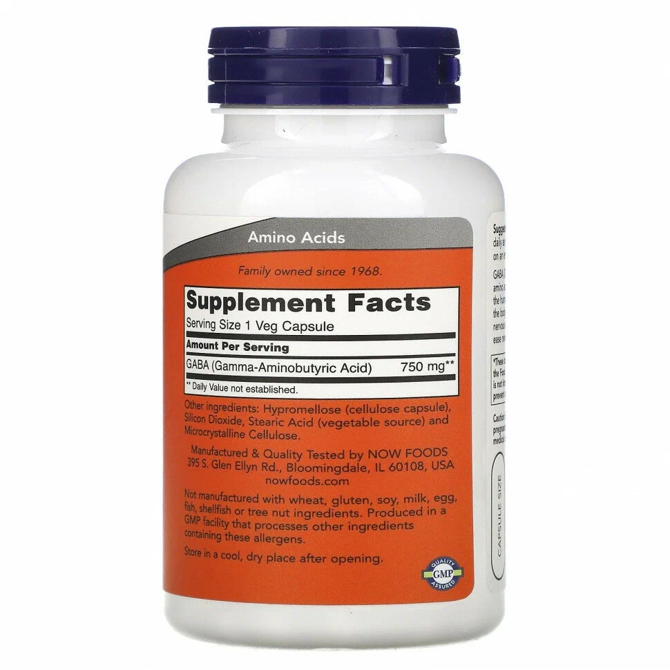 NOW GABA 750mg 100vcaps