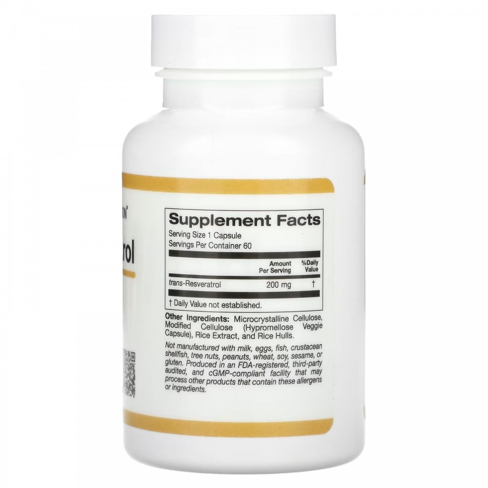 California Gold Nutrition Trans-Resveratrol 200mg 60 caps