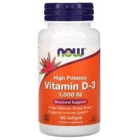 NOW Vitamin D3 1000IU 180softgels