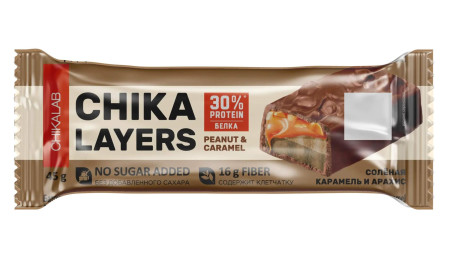 Chikalab Chika Layers Батончик в шоколаде 45гр Соленая карамель и арахис