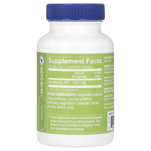 The Vitamin Shoppe Berberine HCL 500mg 60vegcaps