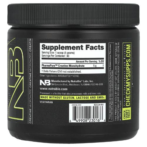 Nutrabio Creatine Monohydrate Powder 150g