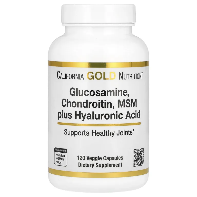 California Gold Nutrition Glucosamine Chondroitin MSM plus Hyaluronic acid 120vcaps