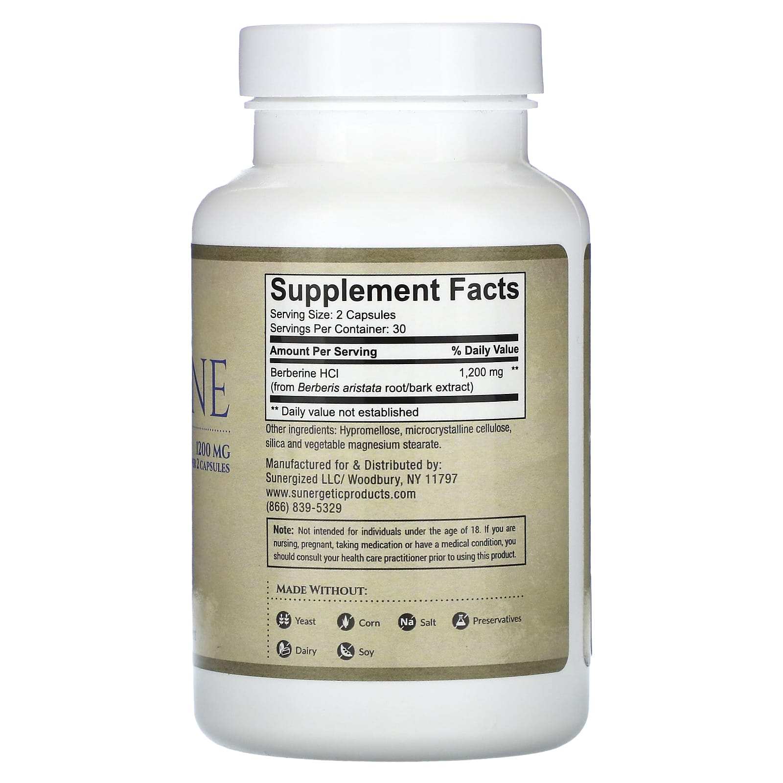 Sunergetic Berberine 1200mg 60caps