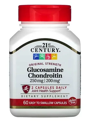 21st Century Glucosamin chondroitin 250мг 60 капс