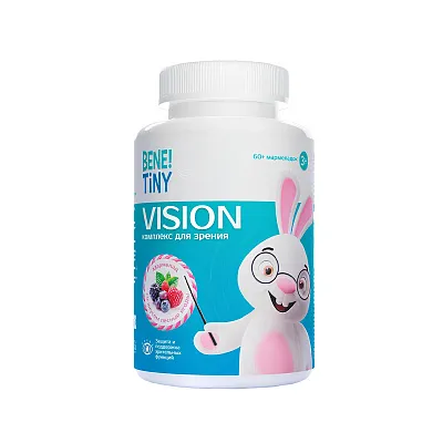Bene! Tiny Vitamins Комплекс для зрения со вкусом лесные ягоды 60 пастилок