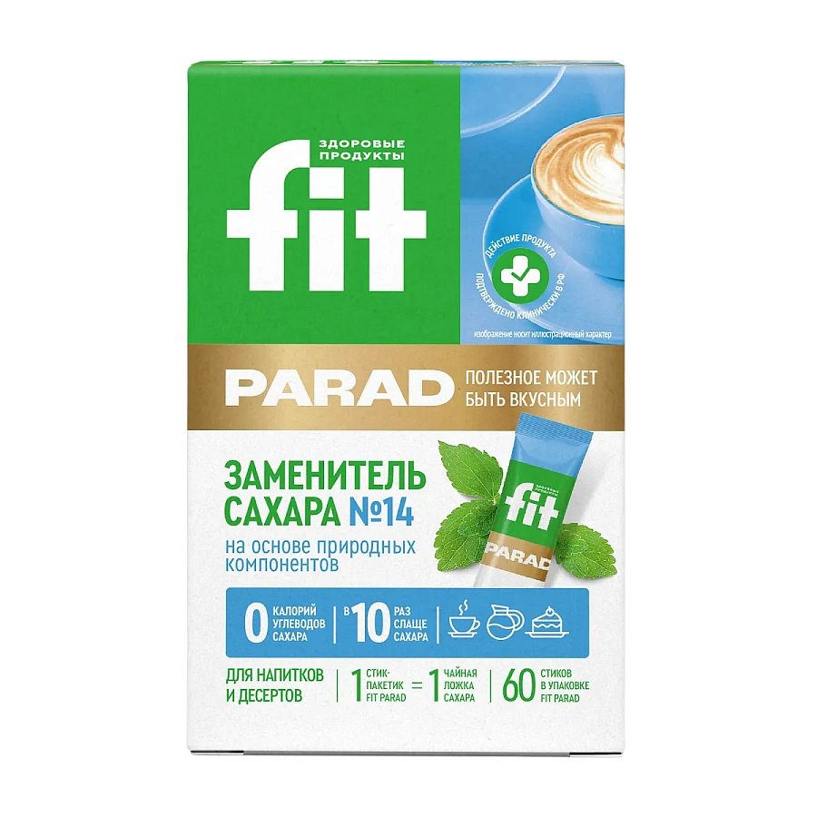 Fit Parad №14 заменитель сахара на основе эритрита (60шт/стики)