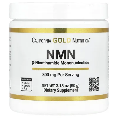 California Gold Nutrition NMN Nicotinamide Mononucleotide 300mg 90g