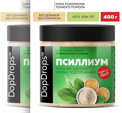 DopDrops Псиллиум мука грубого помола 400гр