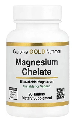 California Gold Nutrition Magnesium Chelate 210mg 90tabs
