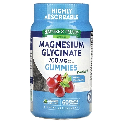 Nature's Truth Magnesium Glycinate chewable 200mg 60gummies