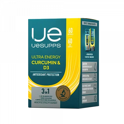 UESUPPS Curcumin + Vitamin D3 Ultra Energy 60softgels